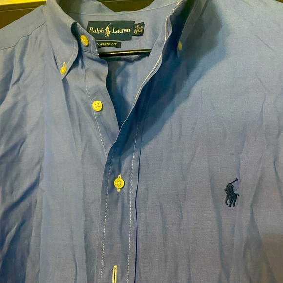 Polo by Ralph Lauren Blue Men’s Dress Shirt Neck 17.5 Arm 36-37 - Picture 5 of 5